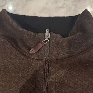 Men’s Brown Quarter Zip Pullover | Lightweight Jacket Sweater | Like New | XL